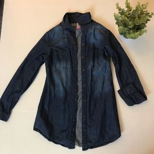 Denim Style Button Down Long Sleeve Shirt 👕